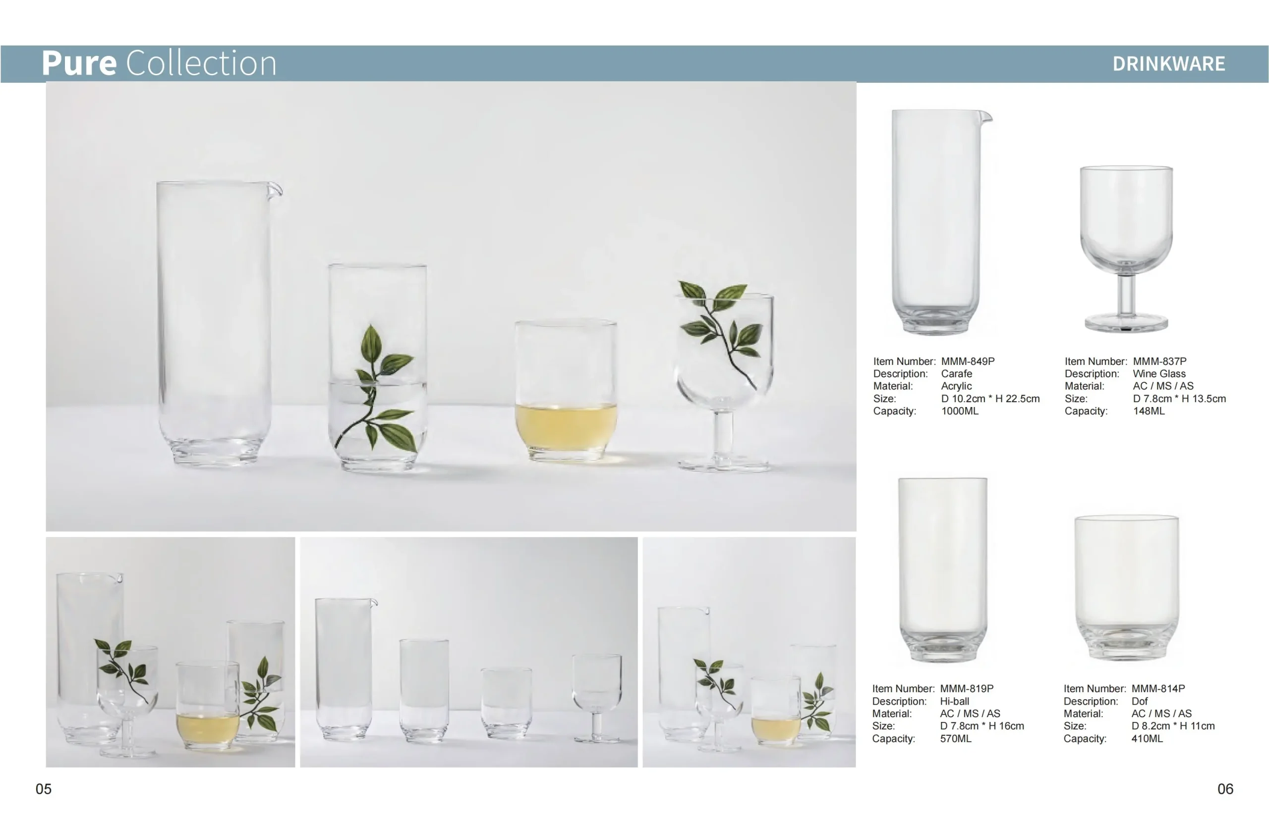 Thousand Perfection Pure collection Tritan / Acrylic product（4 pieces）