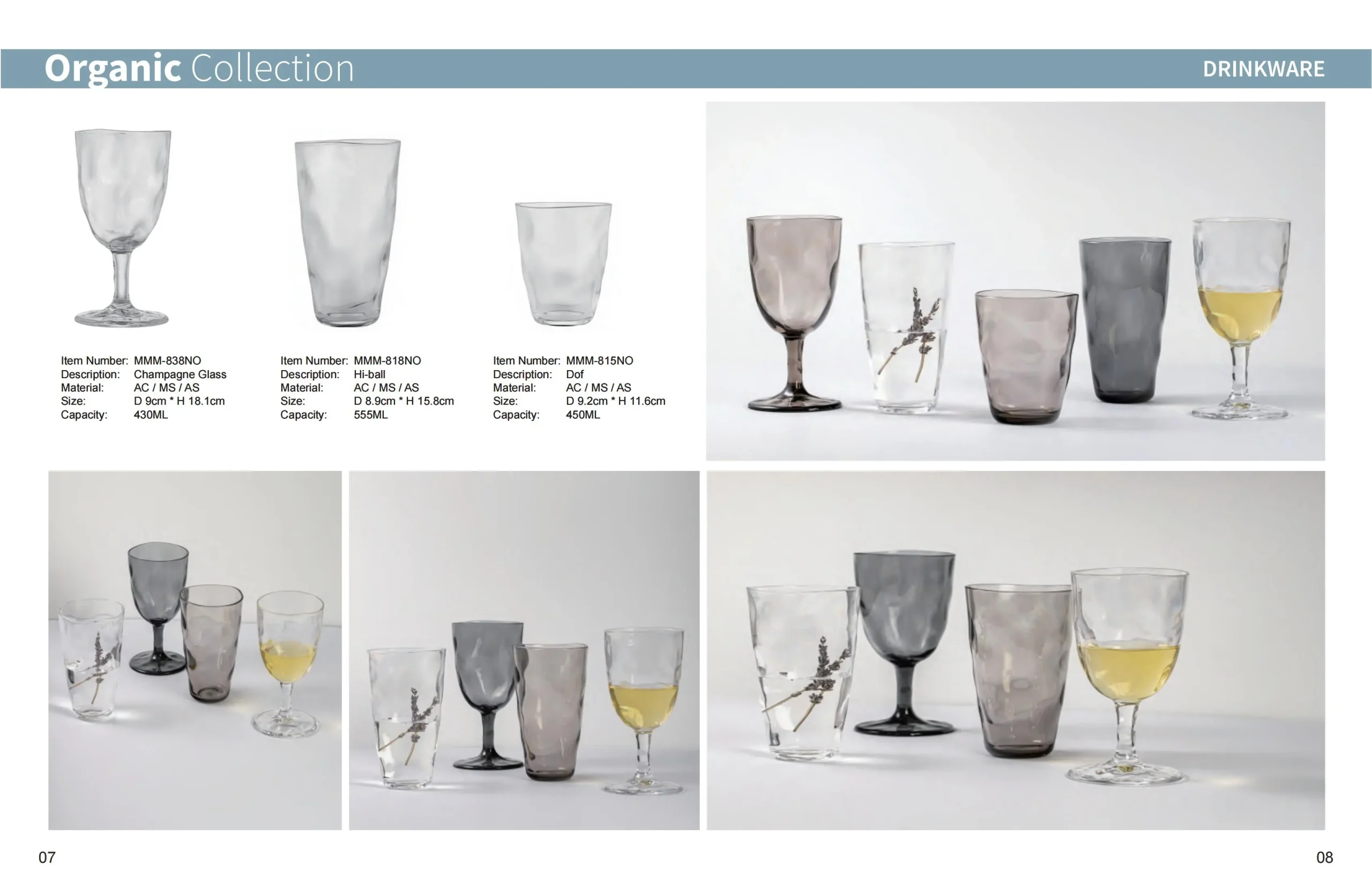 Thousand Perfection Organic collection Tritan / Acrylic product（3 pieces）