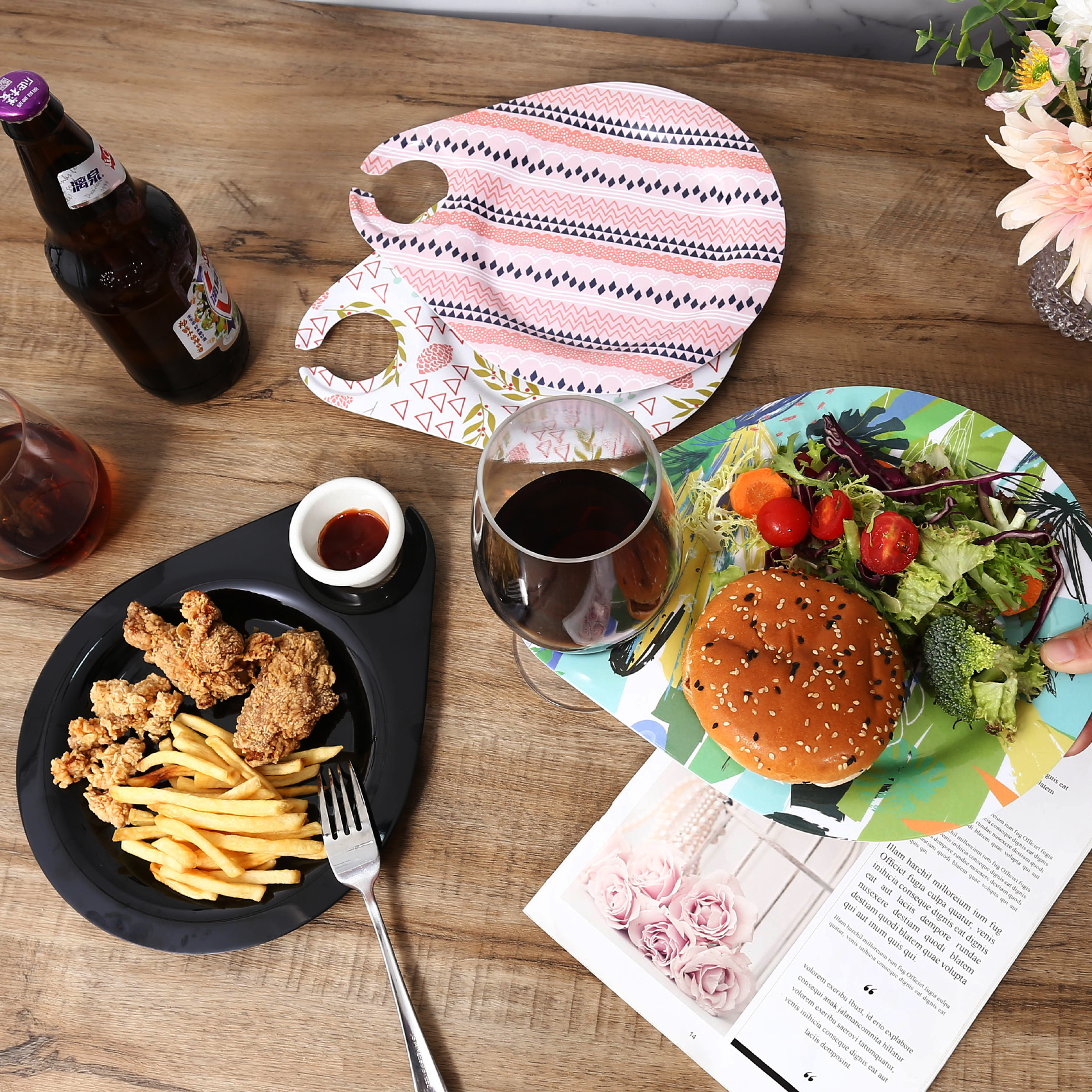 28027 TP melamine cocktail plate